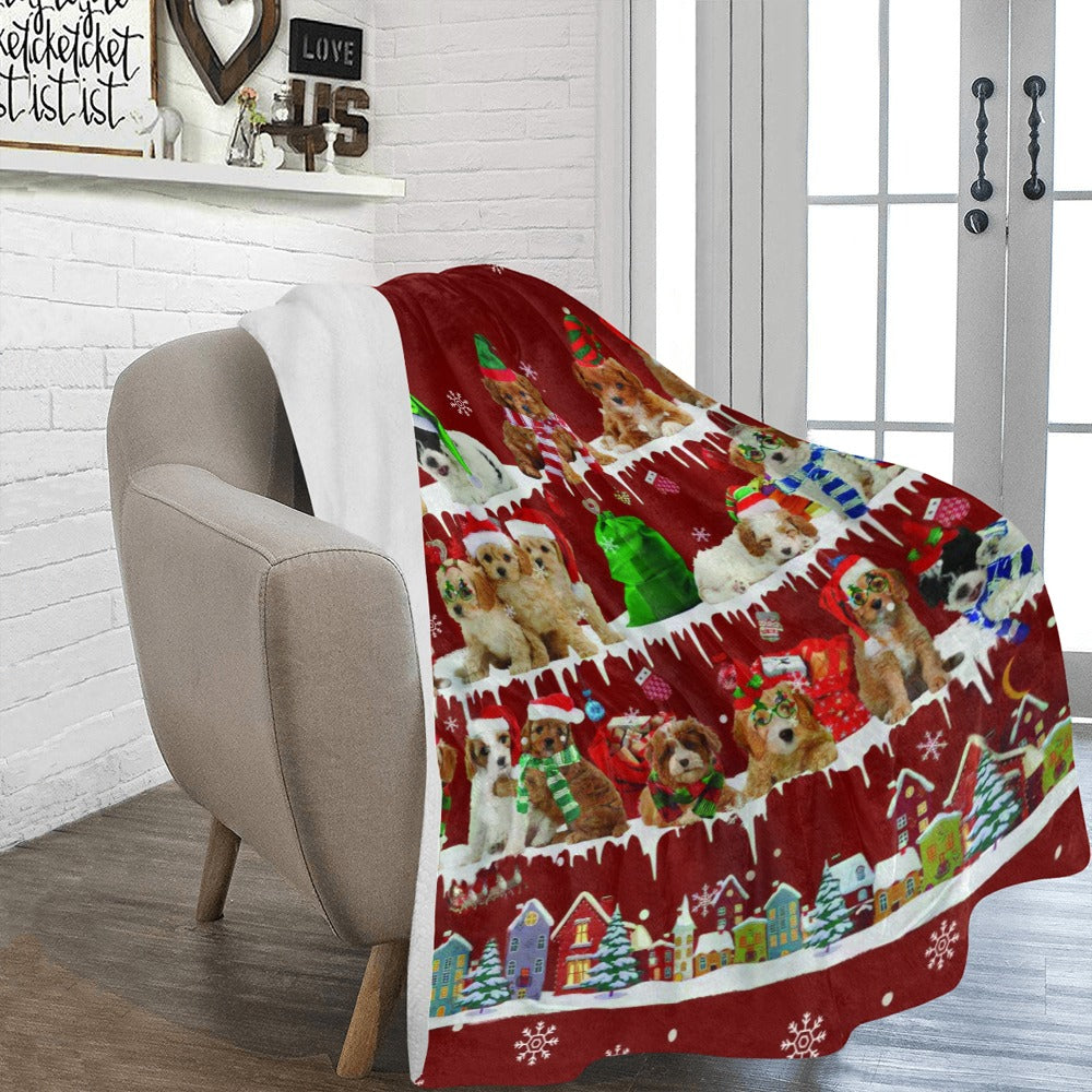 Cavoodle Christmas fleece blanket, product image 2 of 4