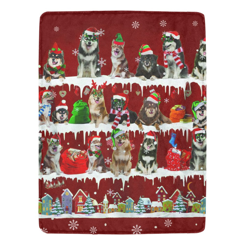 Finnish Lapphund Santa Paws fleece blanket image 1 of 4