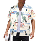 Men's Labrador Retriever Hawaiian shirt with tropical dog artwork