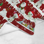Bichon Frise Christmas fleece blanket, product image 4 of 4