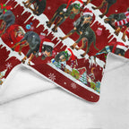 Black and Tan Coonhound Christmas fleece blanket, product image 4 of 4