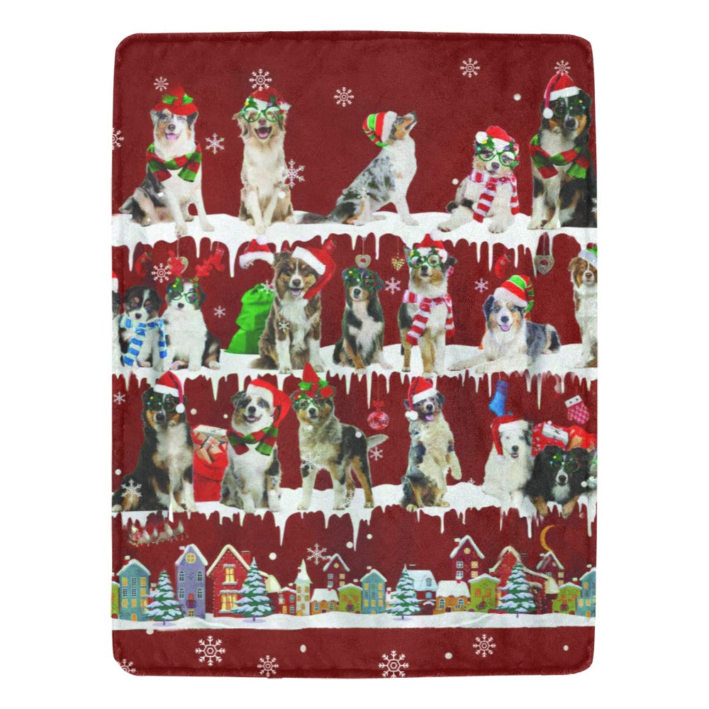Australian Shepherd dog breed fleece blanket, product image 1 of 4