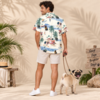 Men's Pug Hawaiian shirt – back view