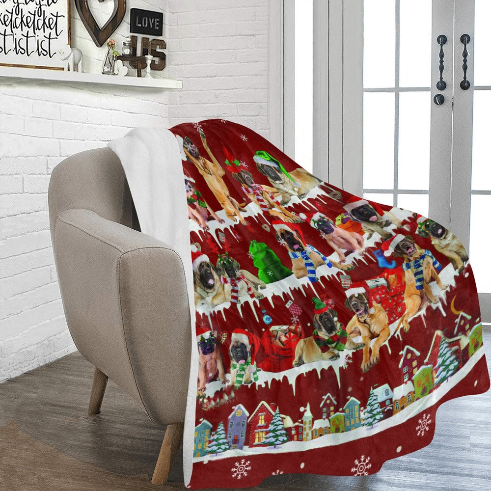 English Mastiff Santa Paws fleece blanket image 2 of 4
