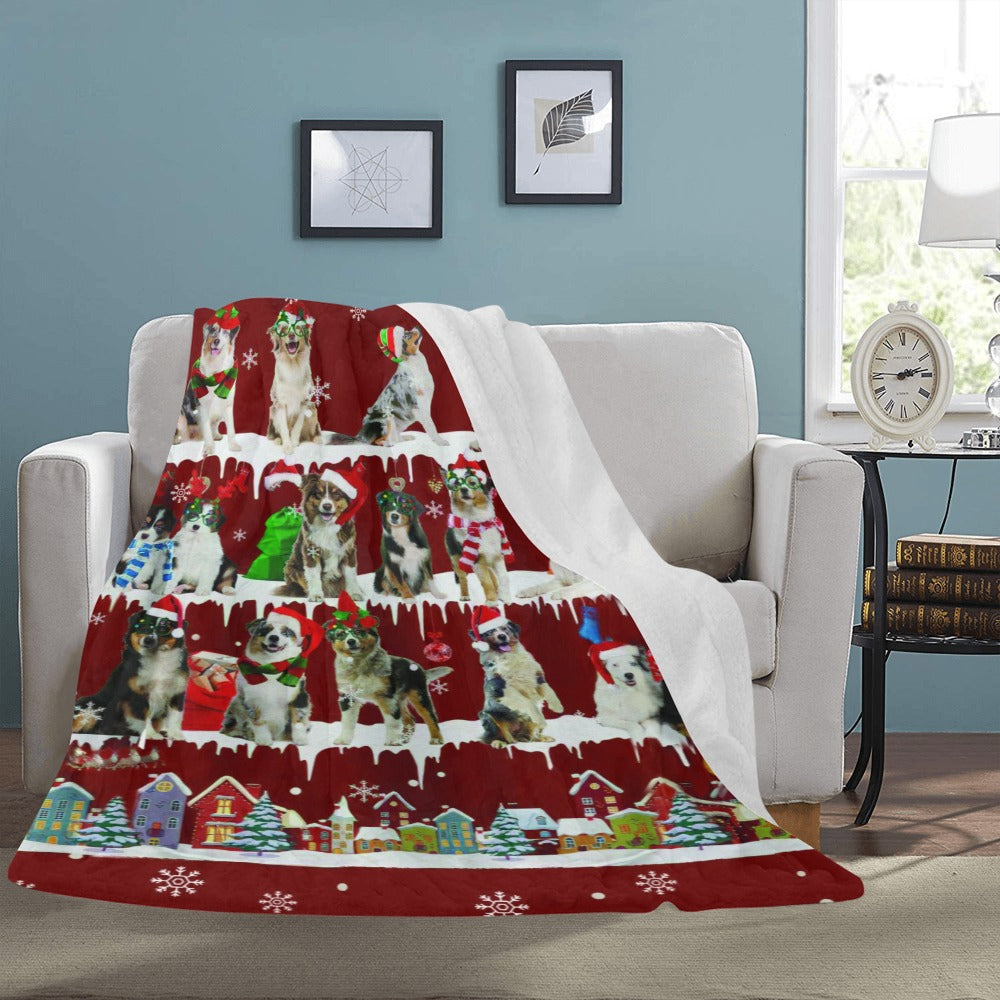 Australian Shepherd dog breed fleece blanket, product image 3 of 4