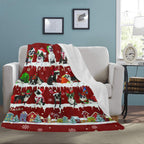 Boston Terrier Christmas fleece blanket, product image 3 of 4
