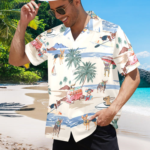Men's tropical Chihuahua Hawaiian shirt