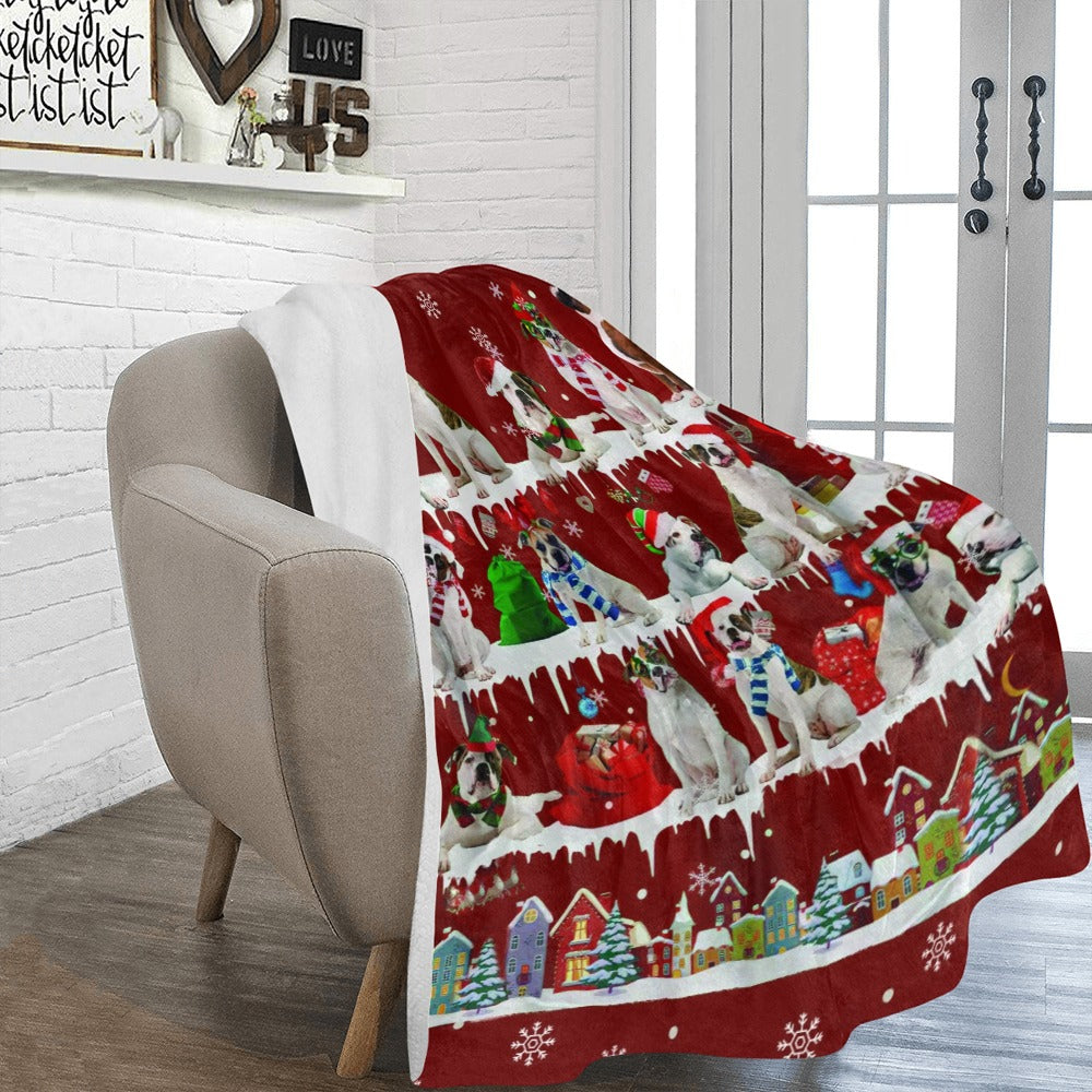 American Bulldog dog breed fleece blanket, product image 2 of 4