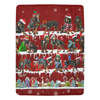 Black and Tan Coonhound Christmas fleece blanket, product image 1 of 4