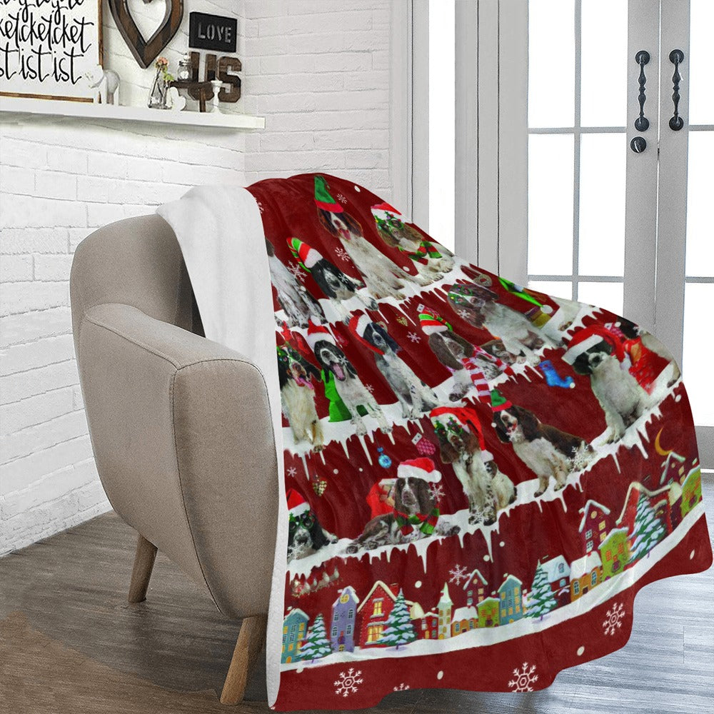 English Springer Spaniel Santa Paws fleece blanket image 2 of 4