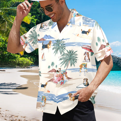 Men's tropical Beagle Hawaiian shirt