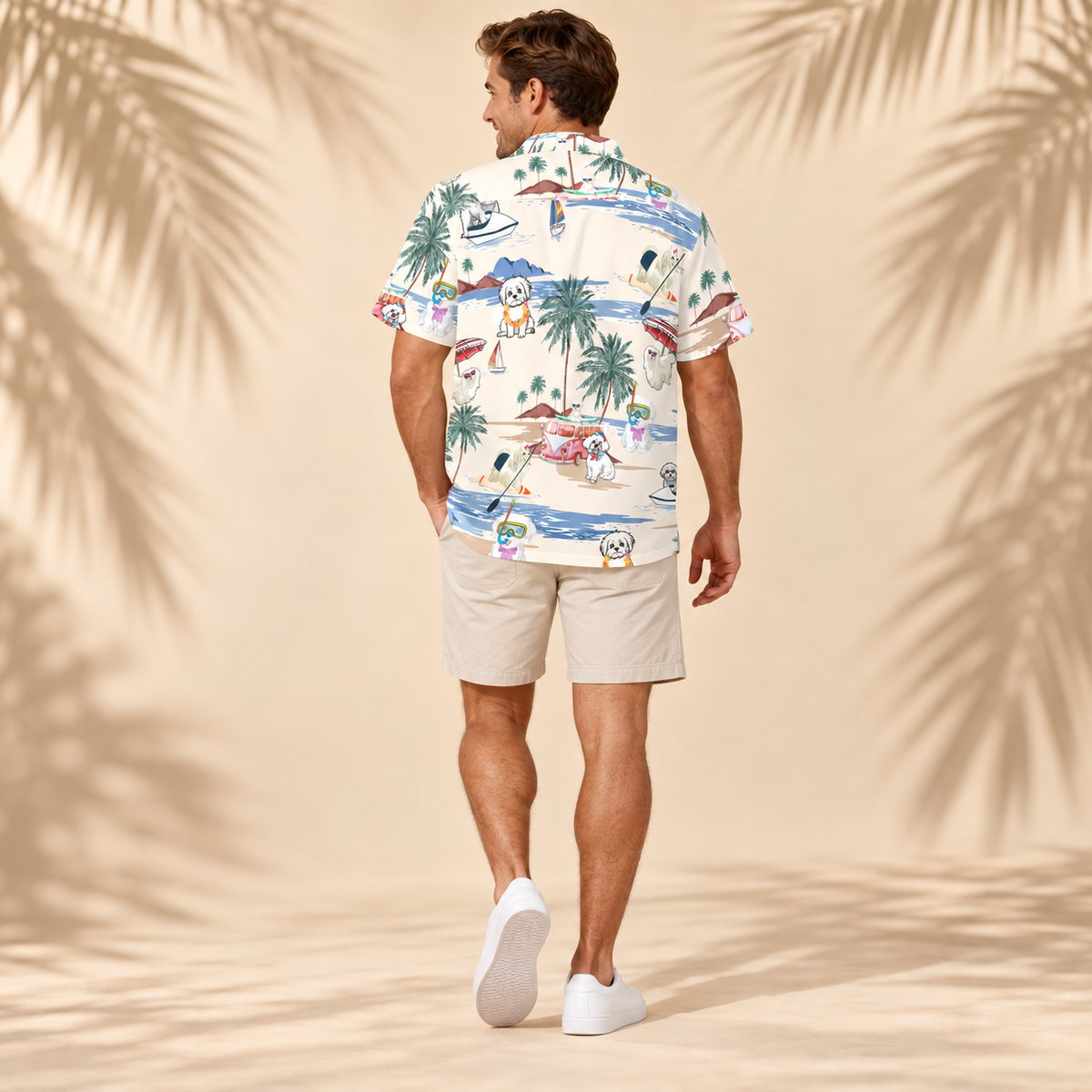 Men's Maltese Hawaiian shirt – back view
