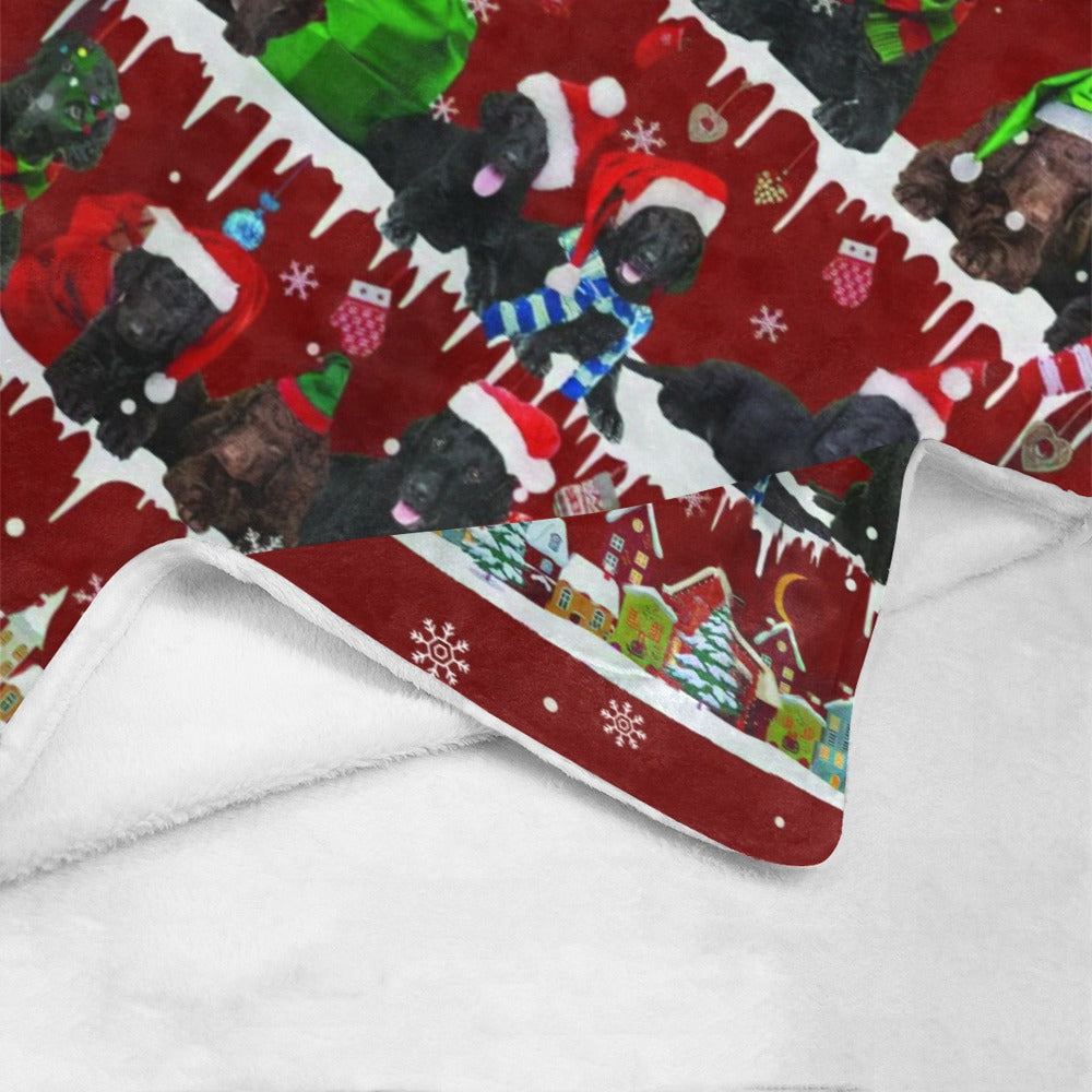 Curly-Coated Retriever Santa Paws fleece blanket image 4 of 4