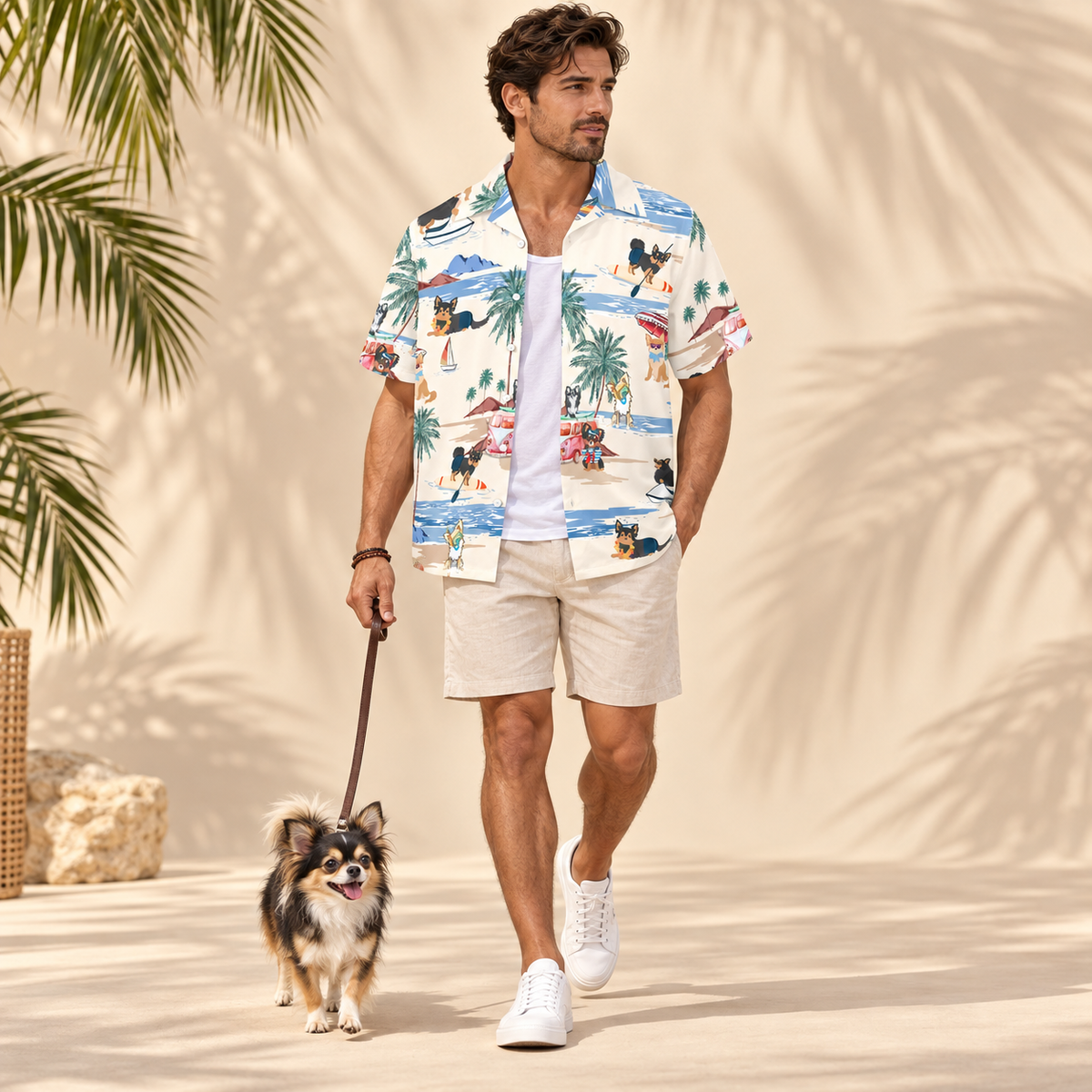Chihuahua Longhair Hawaiian Shirt