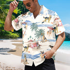 Men's tropical German Shepherd Hawaiian shirt