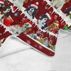 Cavalier King Charles Spaniel Christmas fleece blanket, product image 4 of 4