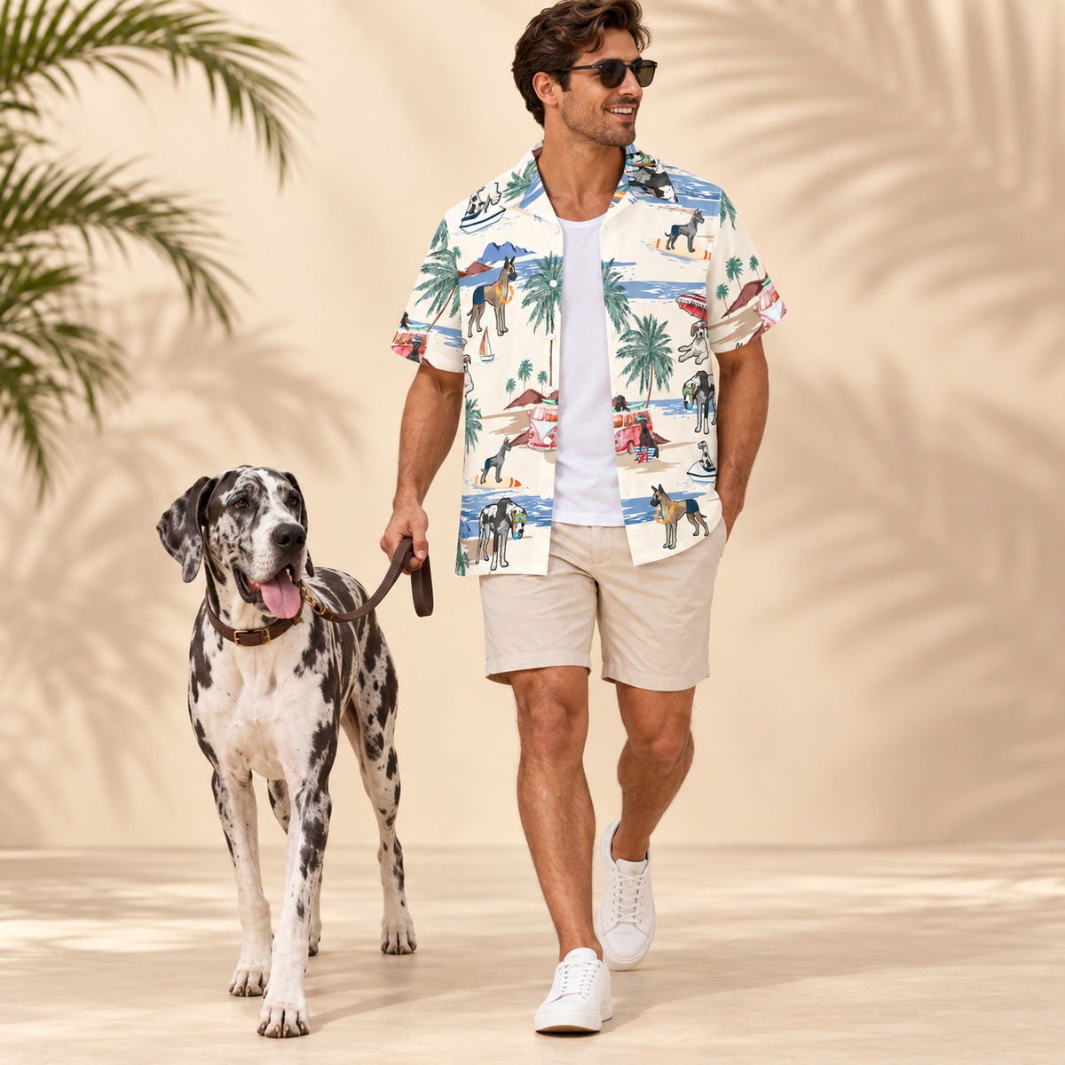 Men's Great Dane Hawaiian shirt – front view