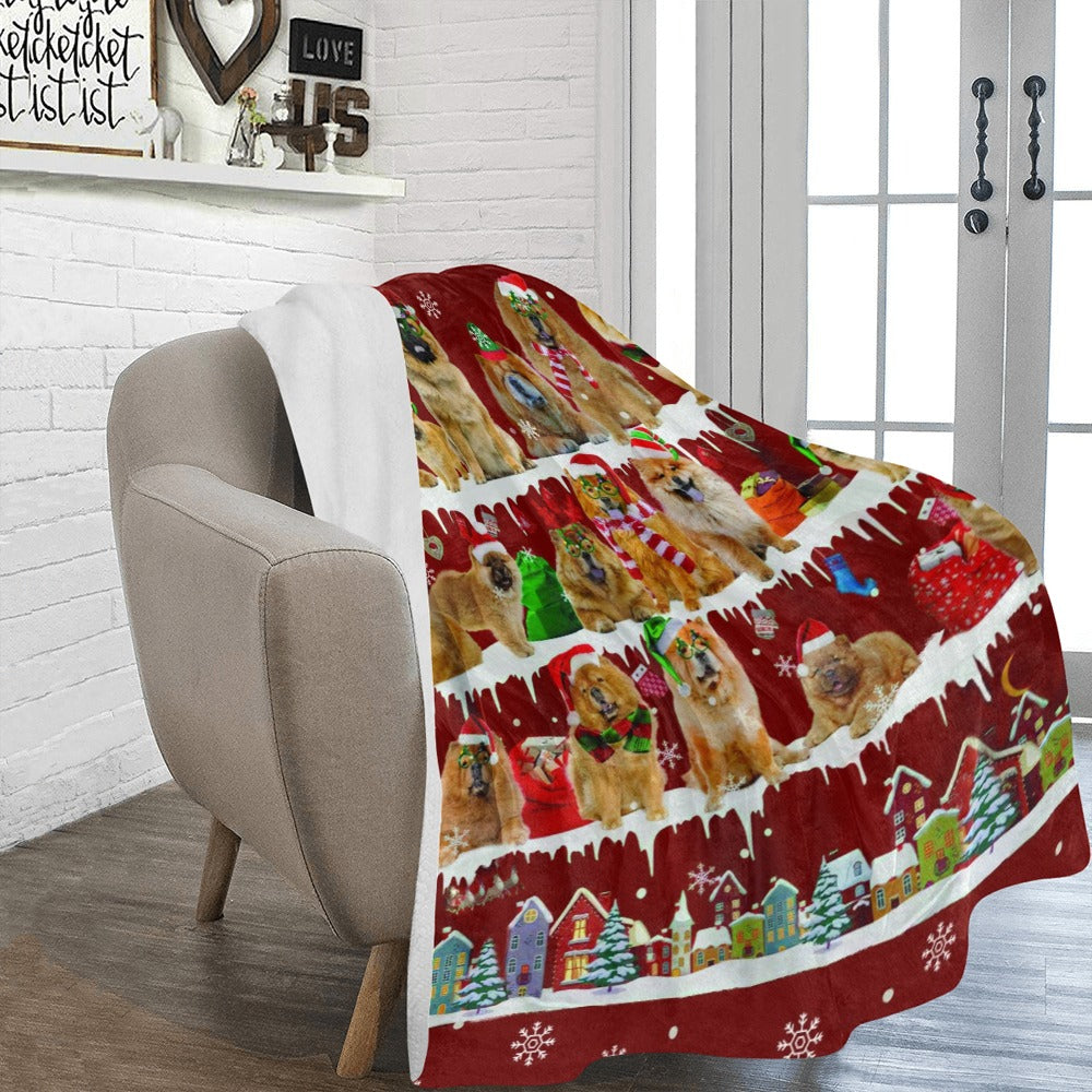 Chow Chow Santa Paws fleece blanket image 2 of 4