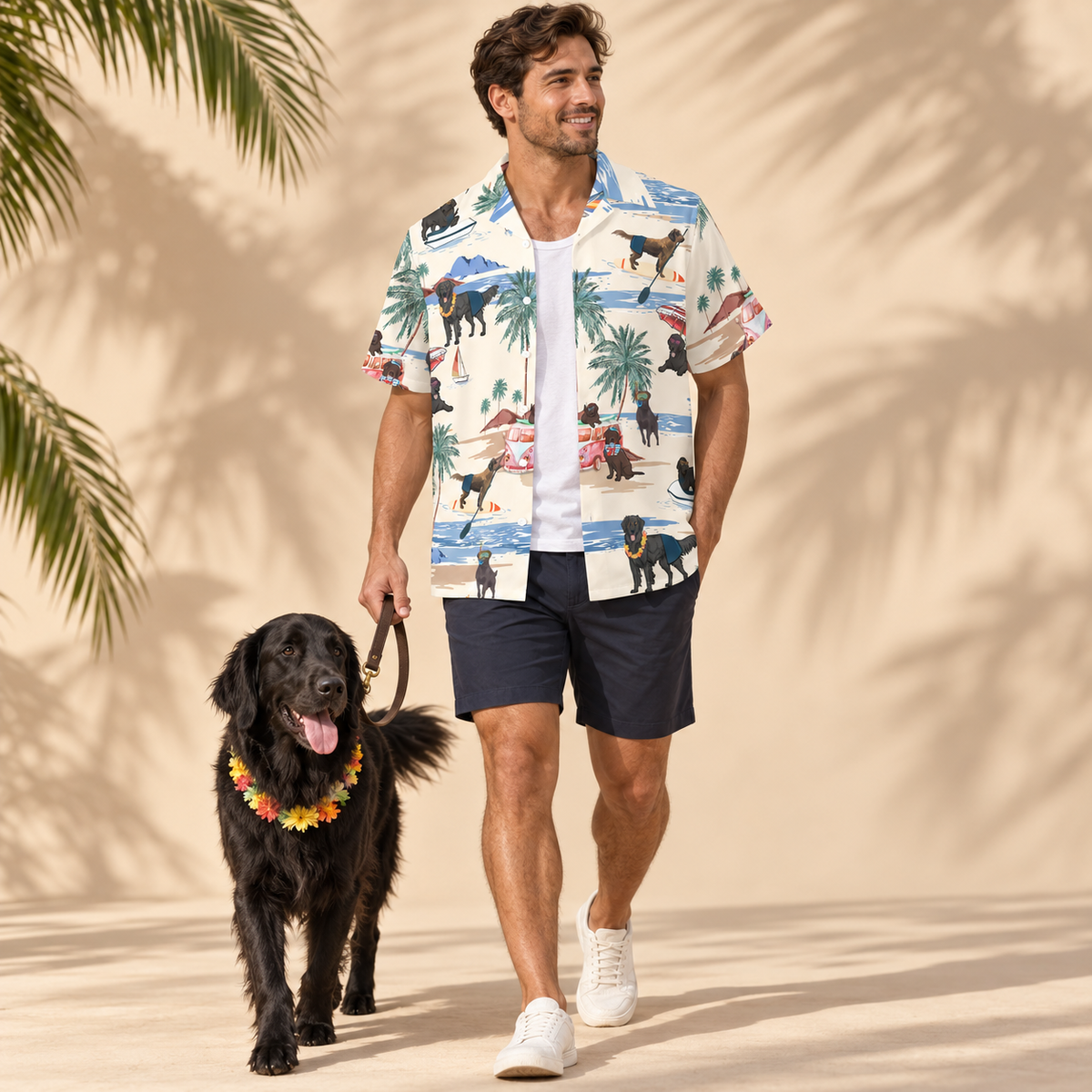 Flat-Coated Retriever Hawaiian Shirt