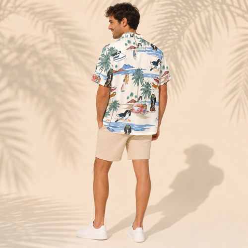 Men's Cavalier King Charles Spaniel Hawaiian shirt – back view
