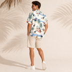 Men's Doberman Pinscher Hawaiian shirt – back view