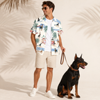Men's Doberman Pinscher Hawaiian shirt – front view