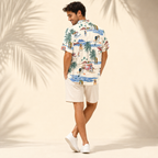 Men's English Bulldog Hawaiian shirt – back view