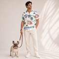 Men's French Bulldog Hawaiian shirt – front view