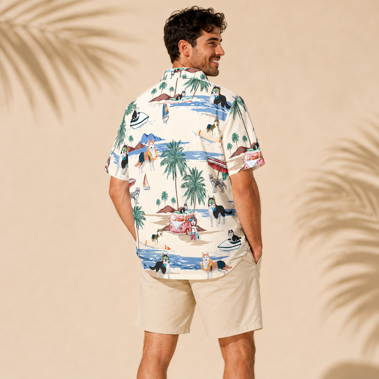 Men's Husky Hawaiian shirt – back view