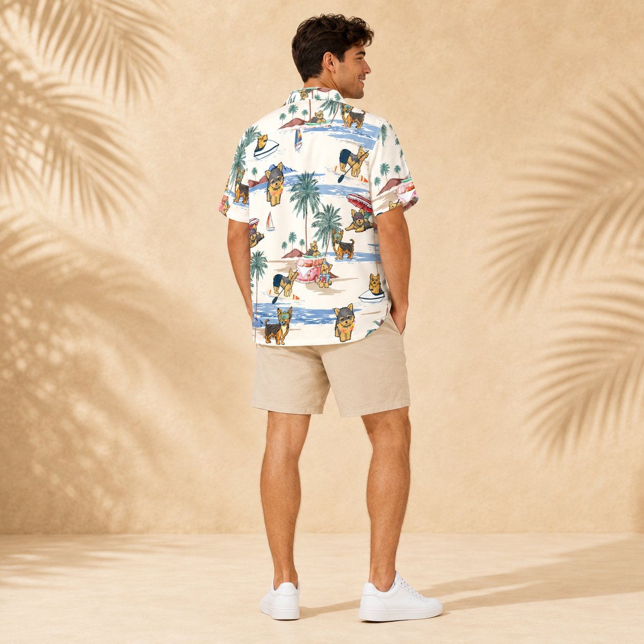 Men's Yorkshire Terrier Hawaiian shirt – back view