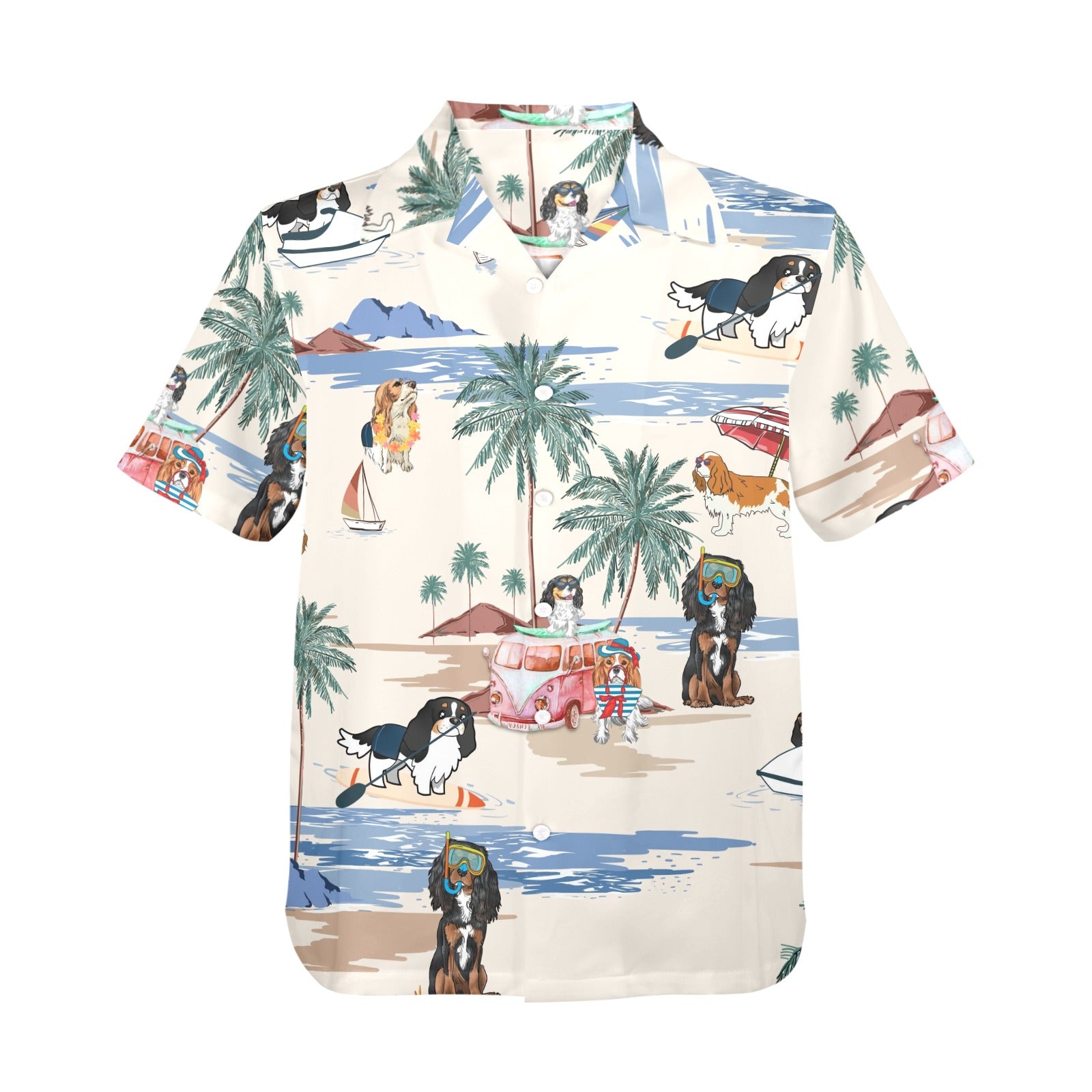 Men's Cavalier King Charles Spaniel all-over print Hawaiian shirt