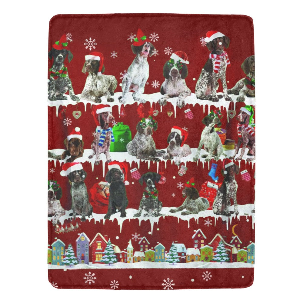 German Shorthaired Pointer Santa Paws fleece blanket image 1 of 4