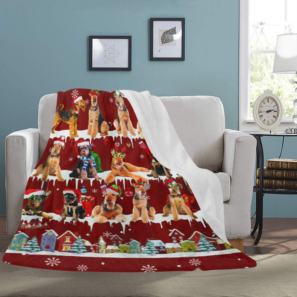 Airedale Terrier dog breed fleece blanket, product image 3 of 4