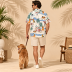 Men's English Cocker Spaniel Hawaiian shirt – back view