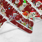 Corgi Santa Paws fleece blanket image 4 of 4