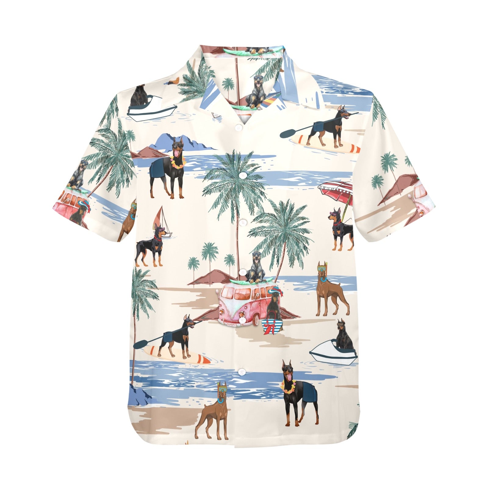 Men's Doberman Pinscher all-over print Hawaiian shirt