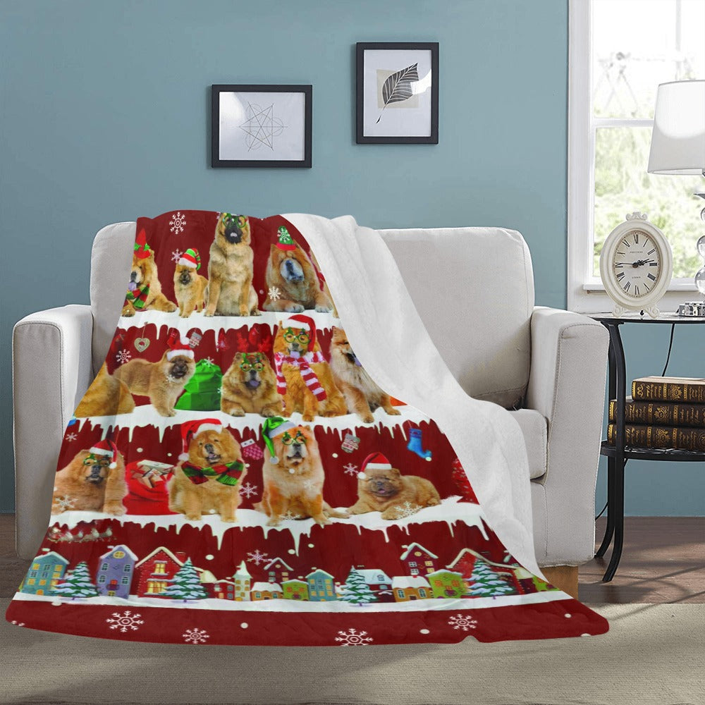 Chow Chow Santa Paws fleece blanket image 3 of 4