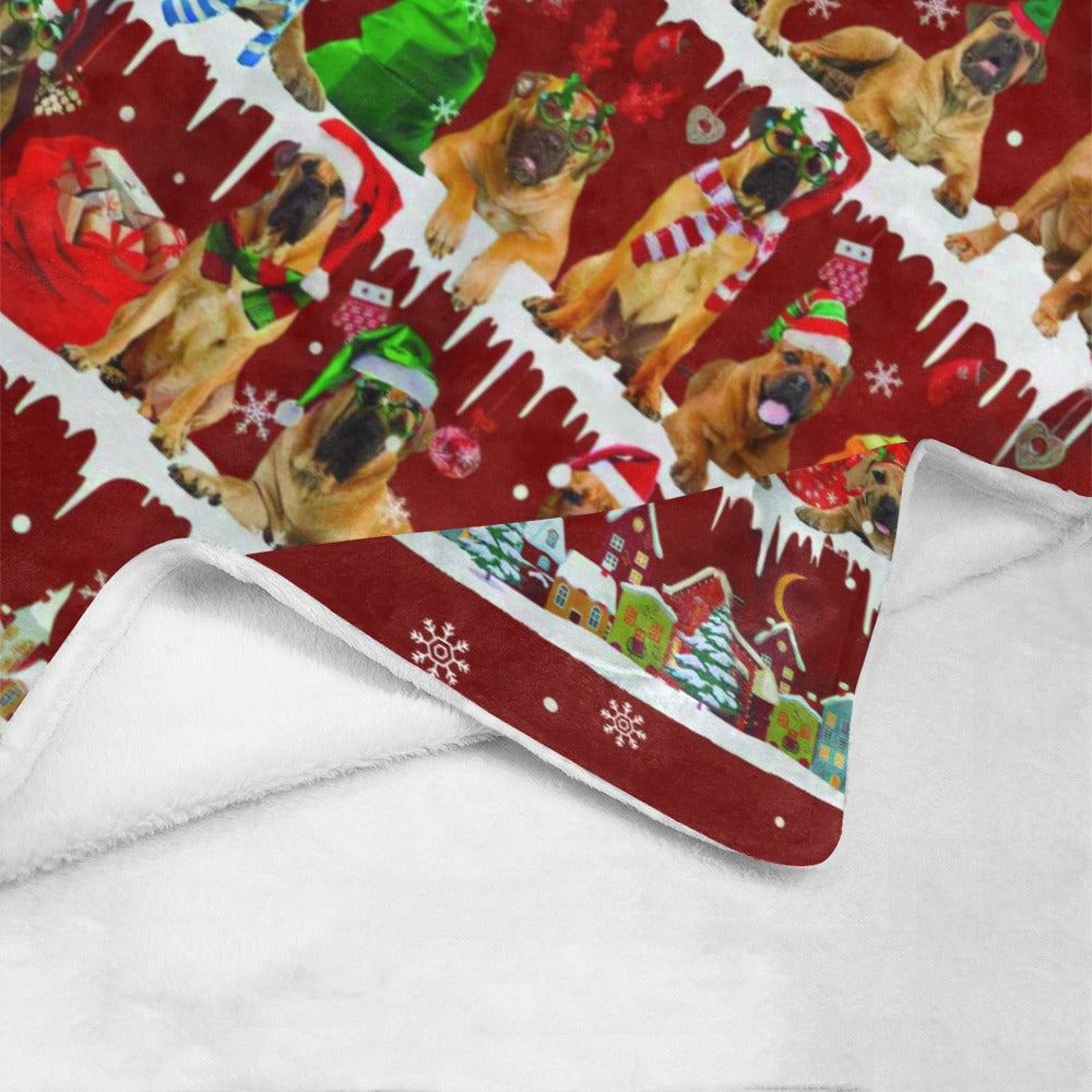 Boerboel Christmas fleece blanket, product image 4 of 4