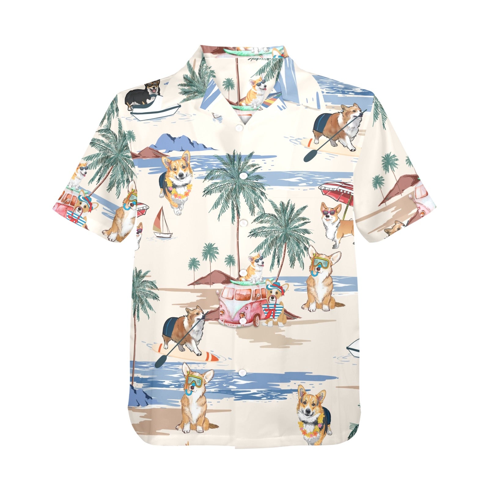 Men's Corgi all-over print Hawaiian shirt