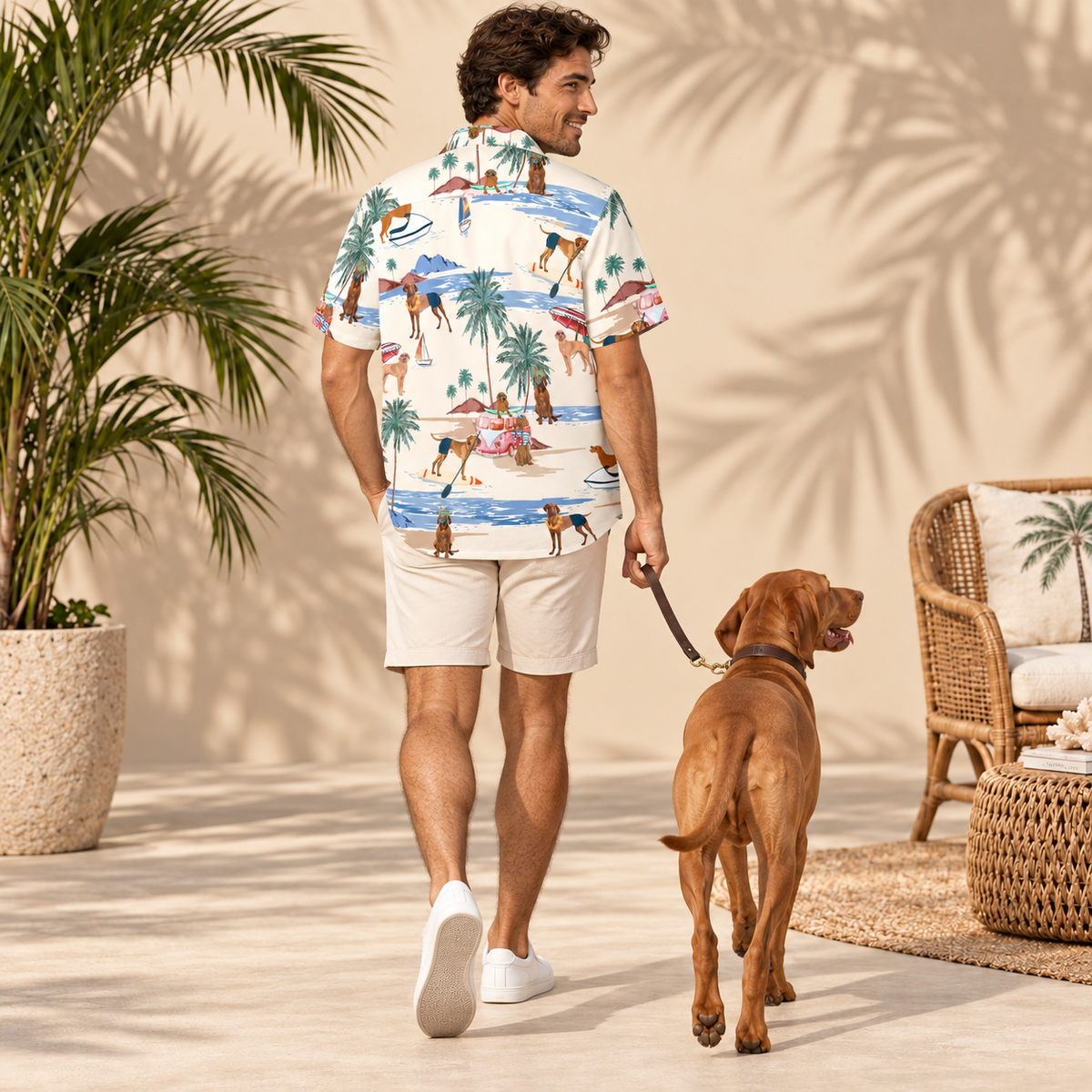 Men's Vizsla Hawaiian shirt – back view