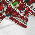 Border Collie Christmas fleece blanket, product image 4 of 4