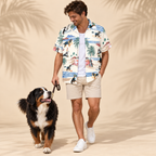 Men's Bernese Mountain Dog Hawaiian shirt – front view
