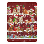 Goldendoodle Santa Paws fleece blanket image 1 of 4