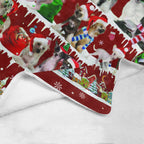 Chinese Crested Dog Santa Paws fleece blanket image 4 of 4