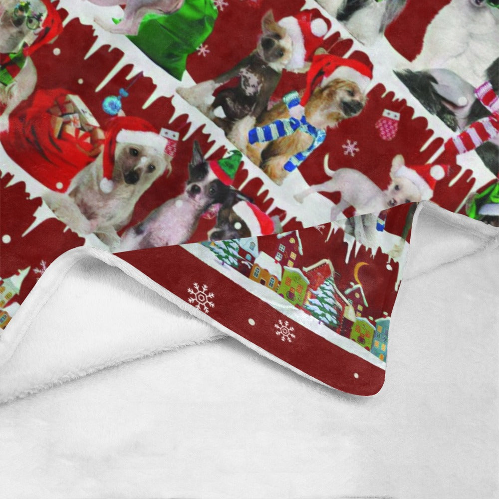 Chinese Crested Dog Santa Paws fleece blanket image 4 of 4