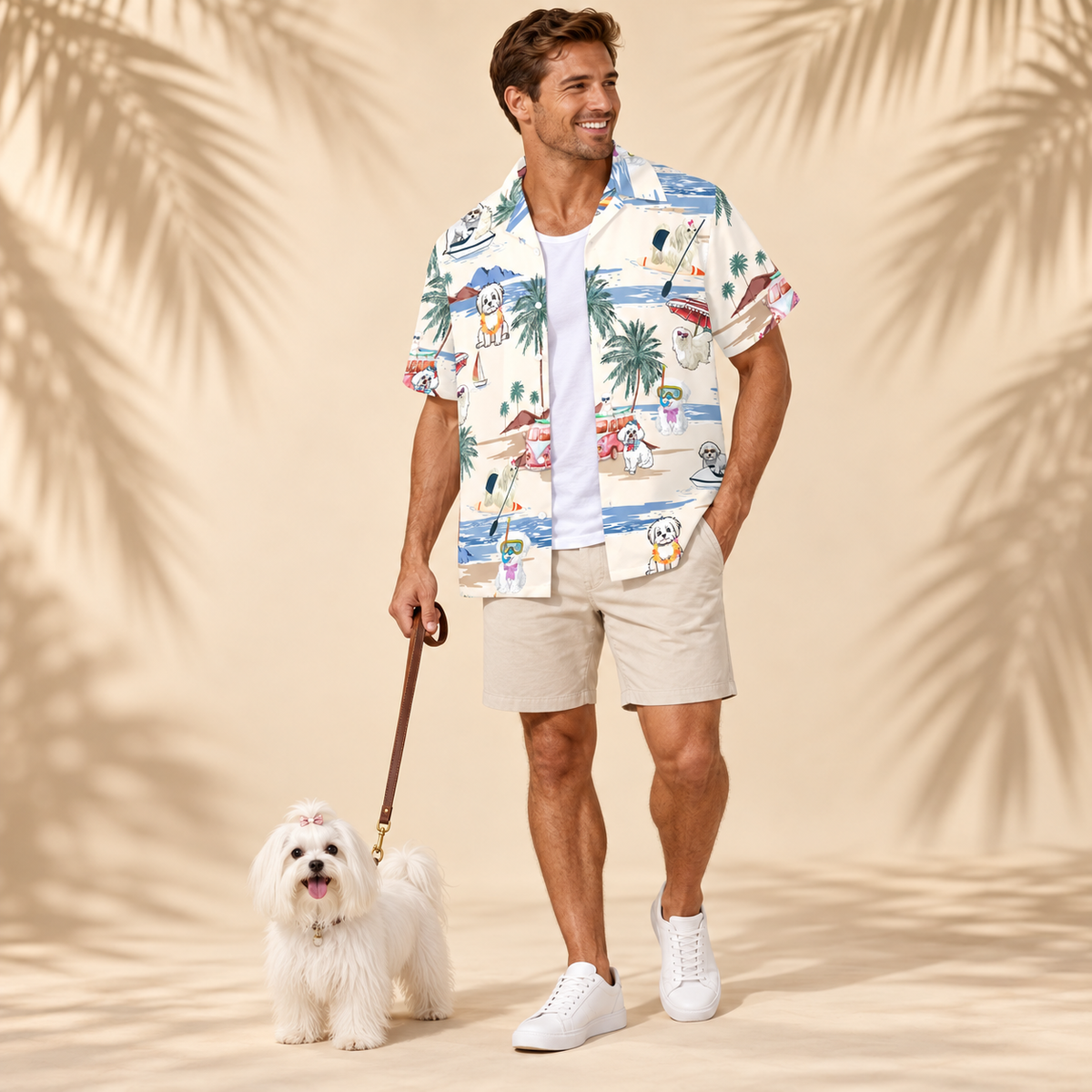 Men's Maltese Hawaiian shirt – front view