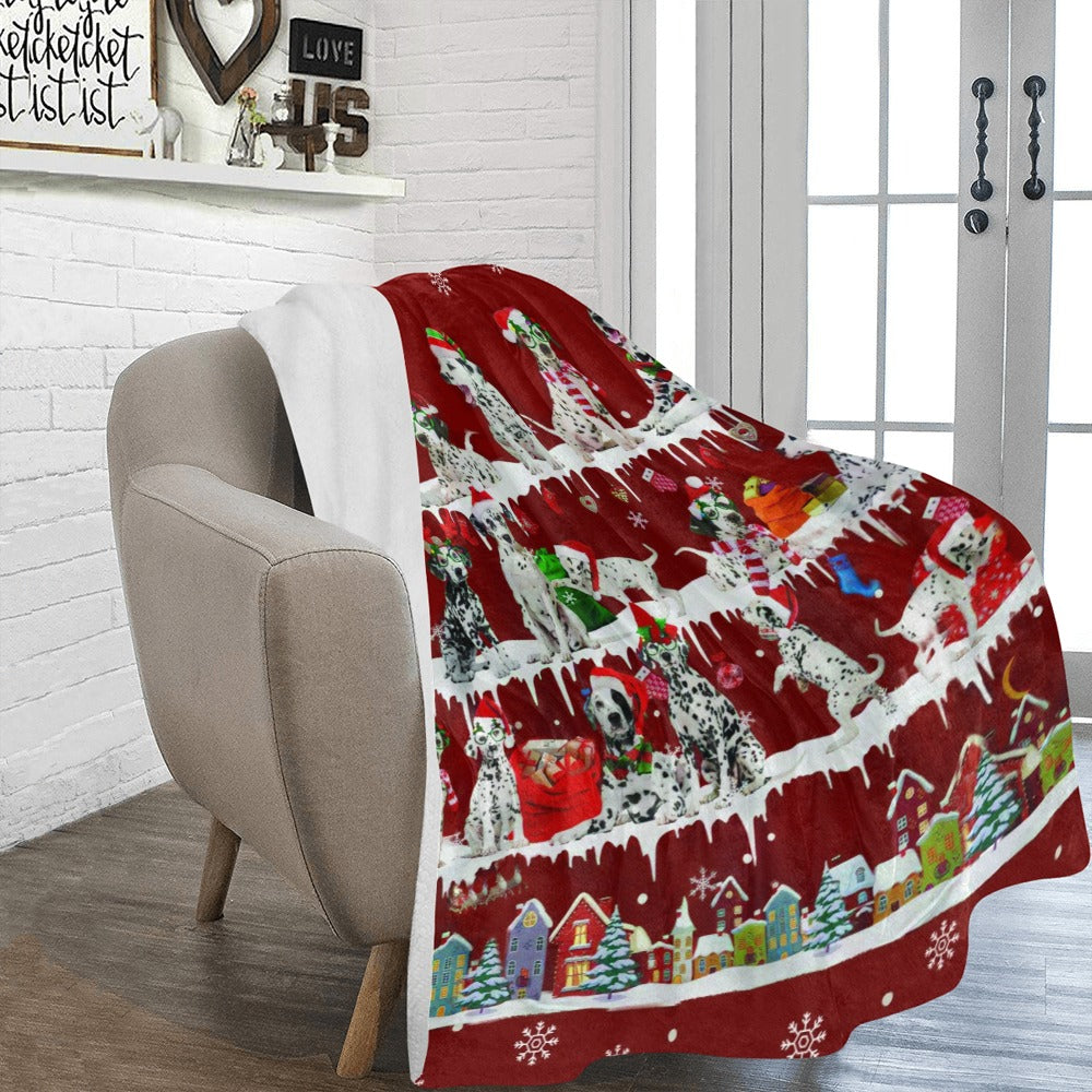 Dalmatian Santa Paws fleece blanket image 2 of 4