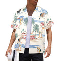 Men's Corgi Hawaiian shirt with tropical dog artwork