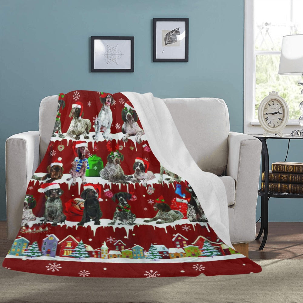 German Shorthaired Pointer Santa Paws fleece blanket image 3 of 4