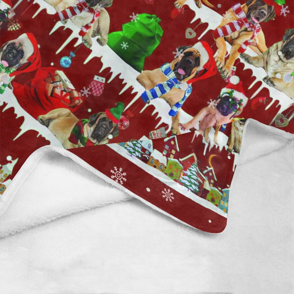 English Mastiff Santa Paws fleece blanket image 4 of 4